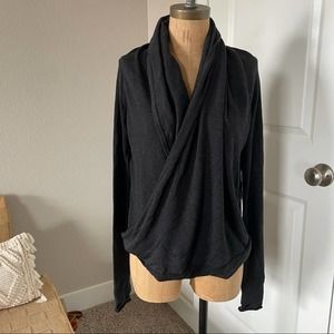 Lululemon iconic wrap cashmere blend heathered black size 4